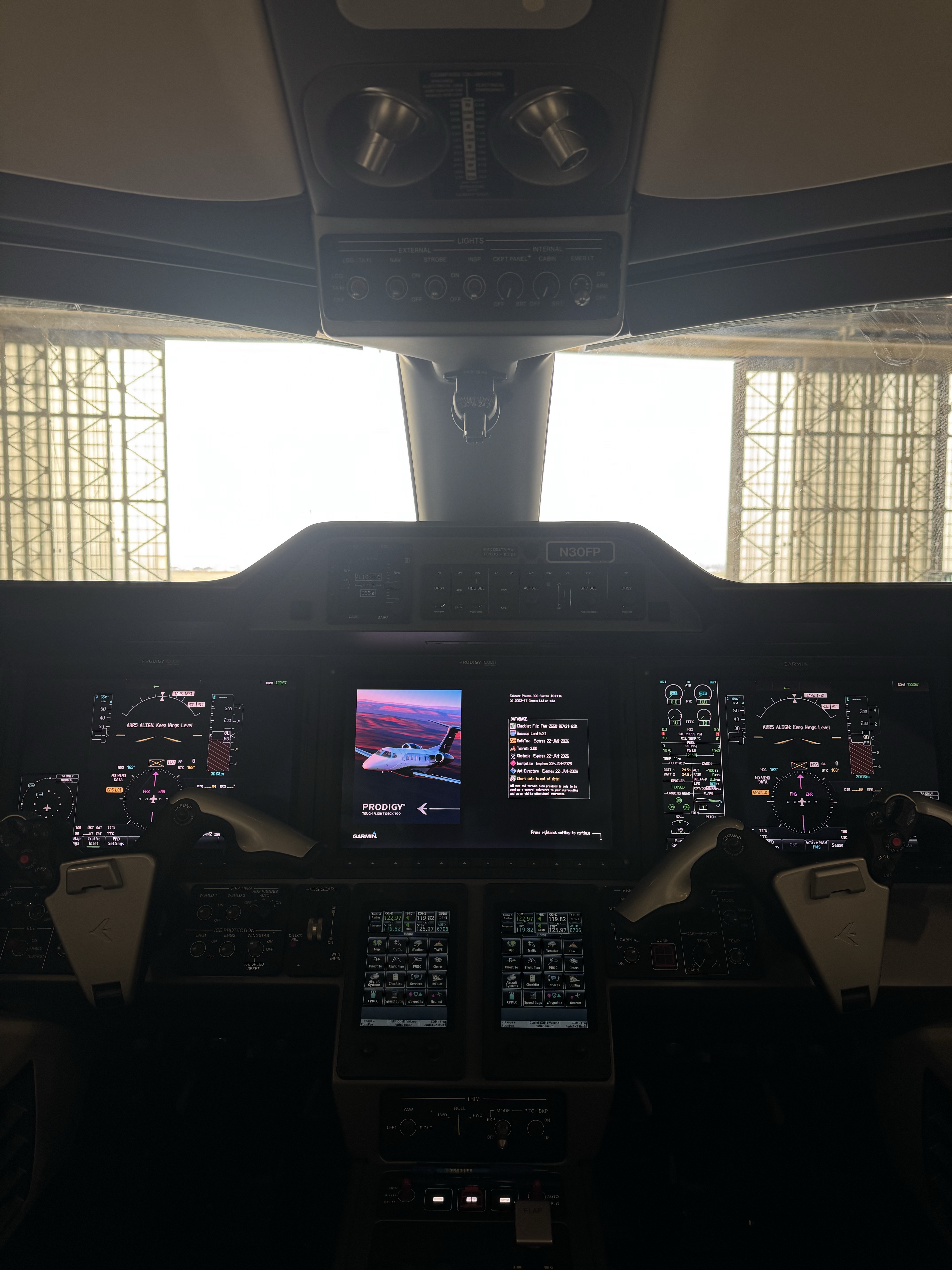 Pre-Purchase Aircraft Detailing Bay Area — glass cockpit detailed during inspection